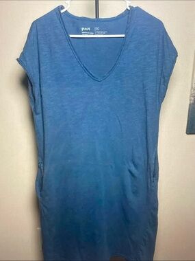 Pact Deep Blue V-Neck Tunic
